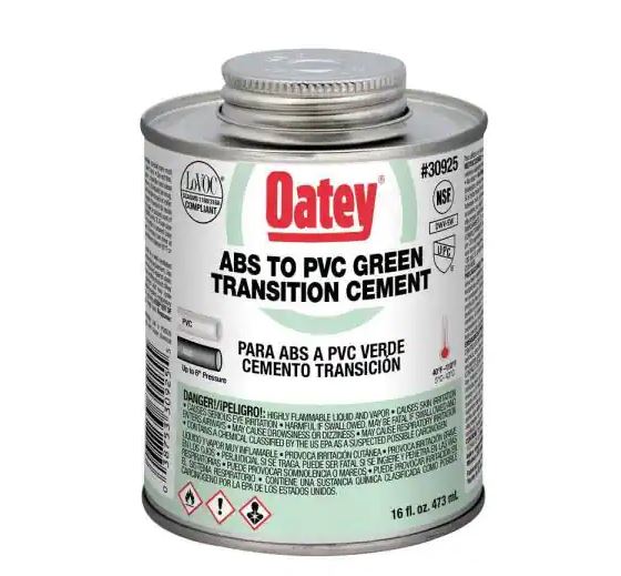 30925 Oatey 16oz ABS to PVC Transition Green Solvent