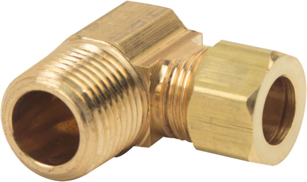 3/8 O.D. x 3/8 M Compression
90 Rough Brass