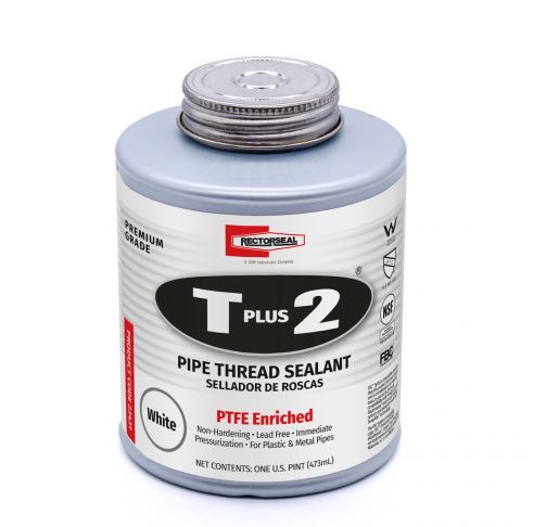 RectorSeal &quot;T Plus 2&quot; White,
W/PTFE And Synthetic Fibers
Pipe Thread Sealant 16oz.
12/CS