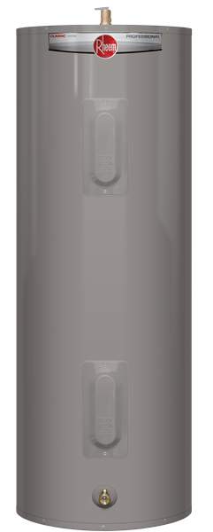 PROE38 S2 RH95 B (82SVB40-2)
RHEEM CLASSIC 40 GAL
SHORT+NARROW Electric, .93 EF
4500w 240v 6 yr., 31-1/2&quot;H X
23&quot;D, 108#. WATER HEATER
APPEARS TALLER THAN IT IS!
INSULATED JACKET IS INSIDE
TOP OF BOX!