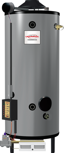 Rheem G100-200 Universal
Heavy Duty Comm Nat Gas Water
Htr. 100 Gal 199,900 BTU 780#
HT. FROM FLOOR TO TOP OF FLUE
73 1/16&quot; HT. FROM FLOOR TO
TOP OF TANK 66 1/8&quot; DIA 30
1/4&quot;- flue 6&quot;- topIn&amp;Out taps
1-1/2&quot; - front side tap 2&quot;
rear side tap 2&quot; shipping wt
780#