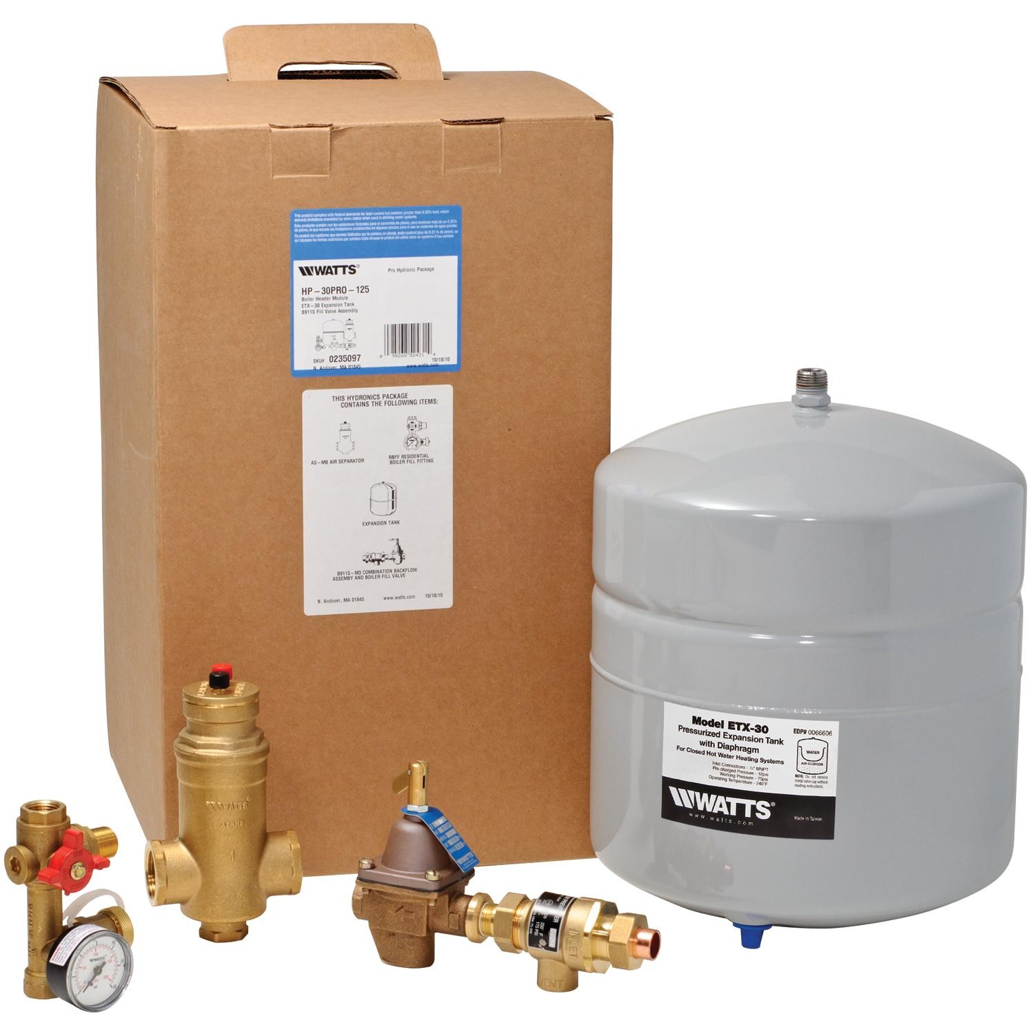 HP-30PRO-100 Watts 1&quot; IPS -
Hydronic Package, (AS-MB100
Air Separ. RBFF, 911S &amp;
ETX30) - (Replaces WHP1Bronze)